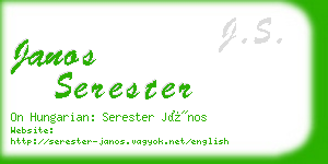 janos serester business card